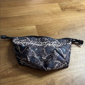 Aimee Kestenberg Blue Snake Print cosmetic bag